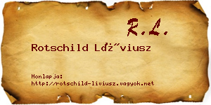 Rotschild Líviusz névjegykártya